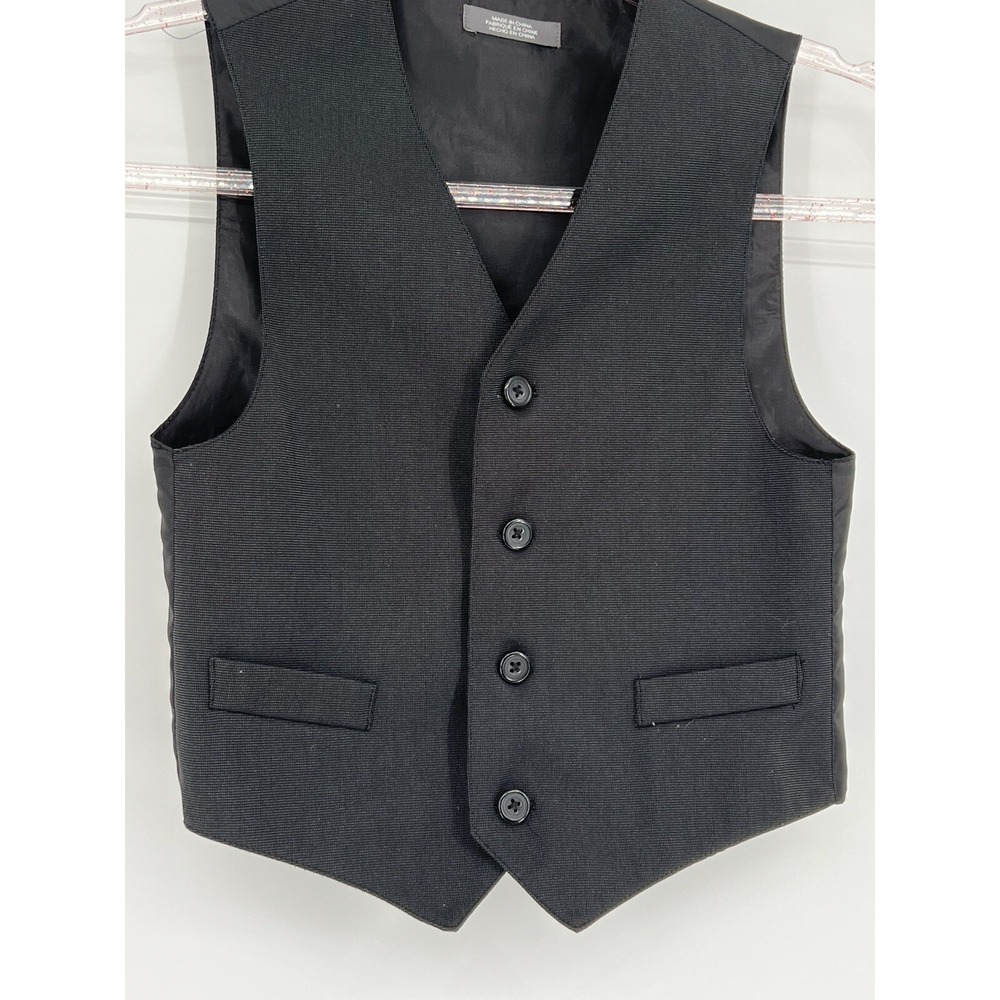 Van Heusen Kids Youth Size 6 Regular Suit Vest Black‎ Wedding Holidays